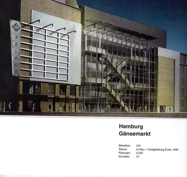 <p>12 Salas, 3.200 plazas</p>
<p>Hamburgo / RKW</p>
<p>P. básico, P. ejecución, Dirección de obra, Managment</p>
<p> </p>
<p>(Cargo: Director de proyecto, planificación)</p>